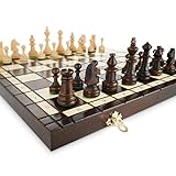 Alberi Schachspiel Holz Hochwertig, Turnier Schach Set Made in UE 38x38 cm Staunton 4