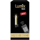 Lumix® LED kabellose Weihnachtsbaum Christbaumkerzen Basic Mini 10er Basis-Set Warmweiß inkl. Fernbedienung ohne Timer Elfenbein 9cm 75460
