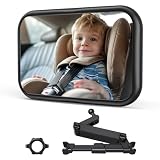 OMOTON Autospiegel Baby Rücksitz - 360° Spiegel Auto Baby Rückbank, High Definition Sicht rückspiegel Bruchsicherer, Verstellbarer Babyautospiegel, Schwenkbar Baby Spiegel Auto fü