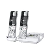Gigaset Family A Duo - 2 Schnurlose DECT-Telefone mit Anrufbeantworter - Elegantes Design - Beste Audioqualität mit Freisprechfunktion - Anrufschutz - Adressbuch für 200 Kontakte, weiß