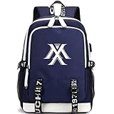 JLCYYSS MONSTA X Rucksack Daypack Schultasche Bookbag Laptop-Rucksack mit USB-Ladeanschluss, wasserabweisender Business-Rucksack für Studentinnen und Frauen