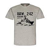 UAW 242 Parchim DDR Schiff NVA Volksmarine Boot Besatzung Dienstzeit Hemd T-Shirt #24260, Größe:L, Farbe:Grau