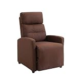 Mingone Relaxsessel mit Liegefunktion Fernsehsessel TV Sessel Modern Schmal Loungesessel Liegesessel mit 155° Liegefunktion bis 150kg aus Leinenstoff, B