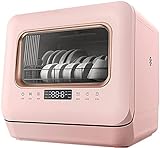 Complete Portable Countertop Dishwasher with 5-Liter Built-in Water Tank 5 Programs Baby Care Glass Fruit Wash (Pink)