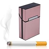 Zigarettenbox aus Aluminium und Metall, für Tabak, als Geschenk (Roségold)