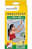 Schellenberg 20403 Fliegengitter für Fenster, Insektenschutz ohne Bohren, zuverlässiger Schutz gegen Mücken, Fliegen, Insekten & Ungeziefer, inkl. Befestigungsband, 150 x 180 cm, weiß