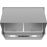 Bosch DEM63AC00 Serie 2 Zwischenbauhaube, 60 cm breit, Um- & Abluft, LED-Beleuchtung gleichmäßige Ausleuchtung, Drucktastenschalter, 3 Leistungsstufen, Metallfettfilter spülmaschinengeeig