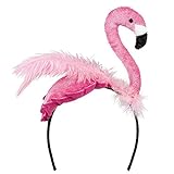 Boland 52565 - Haarreif Flamingo, Kopfschmuck, Plüsch, Tiara, Kostüm, Verkleidung, Mottoparty, Karneval