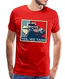 World of Tanks Panzer Yes We Tank Männer Premium T-Shirt, 4XL, Rot