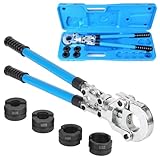Profi Presszange U-Kontur, Handpresse Presszange, Rohrpresszange Set, U16, U20, U25, U32 Incl. mit um 360° drehbarem Kopf, Ausziehbarer Griff, für PEX-Rohre, Verb