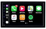 Creasono MP3-Autoradio: 2-DIN-Autoradio mit Apple CarPlay, DAB+, Freisprecher, 17,1-cm-Display (Autoradio iPhone)