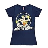 Logoshirt DC Comics - Wonder Woman - Girls Will T-Shirt Damen - dunkelblau - Lizenziertes Originaldesign, Größe S