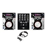 Omnitronic XMT-1400 & PM-222 Paket CD-Player CDJ USB MP3 DJ Disco Setup
