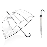 NOSUN Transparenter Regenschirm Adult Dome Automatisch öffnen Großer Transparenter Regenschirm Romantische Hochzeitsfotografie Unisex(grau)