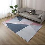 Xiaosua XXL Teppich170x240CM Waschbare Teppiche Wohnzimmer flurteppich Rosa Moderner Minimalistischer Waschbarer Teppich grau Teppich klein Teppich rechteckig Kids Rugs for bedrooms G