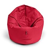 BubiBag Sitzsack L | 2-in-1 Sitzkissen mit Füllung Bodenkissen Kissen Sessel BeanBag (100cm Durchmesser, rot)