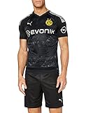 PUMA Herren BVB Away Shirt Replica with Ev Trikot, Black, XL