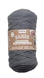 GLOREX 5 1005 05 - Bands Makramee, superweiches Textilgarn aus 60 % Baumwolle / 40 % Viskose, zum Häkeln, Stricken, Knüpfen und textilen Gestalten, 250 g, ca. 125 m, grau