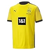 PUMA BVB Training Jersey Jr New T-Shirt, Cyber Yellow Black, 110, Cyber Yellow-Puma Black