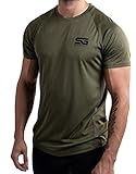 Satire Gym® – Muscle Shirt Herren/Schnell trocknendes Mesh Muskelshirt Männer/Sportbekleidung & Muscle Fit T-Shirt - Sportshirt geeignet als Fitness- & Bodybuilding Shirt (M, olivgrün)