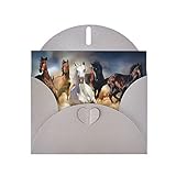 Graues laufendes Pferd in Wüstensturm, hochwertige Perlenpapier-Grußkarte, 10,2 x 15,2 cm, für Geburtstagskarte, Valentinstag, Hochzeitstag