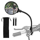 2 Pack Bike Mirror, Adjustable and Rotatable Wide Angle Handlebar Rear View Mirrors Universal For MTB Mountain Road Bike Bicycle Electric Motorcycle (0.87-1.26'')