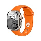 DONEGANI SB Armband Kompatibel mit Apple Watch Band Sport Series Ultra 9 8 7 6 5 4 3 2 1 SE 49mm 45mm 44mm 42mm 41mm 40mm 38mm Damen Herren Silikon Strap in farbe Orange