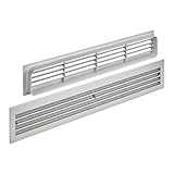 Lüftungsgitter BRISE 457 x 92 x 17 mm Silber lackiert doppelseitig durchblicksicher Türbelüftung Schlitzlochung Türlüftung Belüftung von SO-TECH