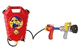Simba 109252293 - Feuerwehrmann Sam Feuerwehr Tankrucksack, mit einfach oder Mehrfachstrahl, Tankvolumen: 1800ml, Reichweite: 10m, für Kinder ab 3 Jahren