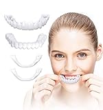 Brigtviee Künstliche Zähne Provisorischer Zahnersatz Zahnprothese Veneer Für Oberkiefer, Kosmetische Zähne Oberkiefer Sofortiges Lächeln Zähne Prothese Für EIN Perfektes Lächeln