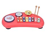 Kleinkind-Musikinstrumente, pädagogisch interessant, einfache Bedienung, niedlicher Stil, ABS-Material, Baby-Xylophon für Zuhause Geschenk(rot)