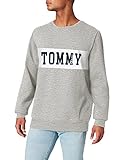 Tommy Jeans Herren Panel Logo Langarm Sweatshirt Langarmshirt Grau (Lt Grey Htr 038) Small