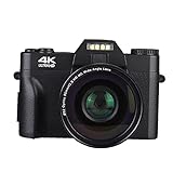 FeelMeet Digitalkamera Vlogging-Video-Camcorder 48.0 für Anfänger Fotografie YouTube Video Schwarz
