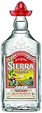 Sierra Tequila Silver (1 x 700 ml) – das Original mit dem roten Sombrero aus Mexico – Tequila Blanco mit fruchtig, frischen Aromen – ideal als Shot mit Salz & Zitrone – 38 % Alk.