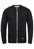 Blend Arco Herren Sweatjacke Collegejacke Cardigan Jacke mit Kurzem Stehkragen, Größe:XL, Farbe:Black (70155)