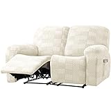 DIFOD Stretch Sesselbezug 6-teiliger Elastisch Relaxsessel Bezug Sofabezug Sesselhusse Sesselschoner Sesselüberwurf Rutschfester Komplett Sofa Schonbezug (Beige,2 Sitzer)