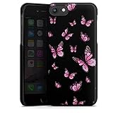 DeinDesign Hard Case kompatibel mit Apple iPhone SE (2022) Schutzhülle schwarz Smartphone Backcover Schmetterling Muster Motiv ohne Hintergrund
