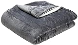 Amazon Basics - Decke aus Mikro-Kunstfell und Sherpa-Fleece - 220 x 240 cm, Medium Grey