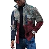 KONG JIMFAN Jacken Herren Bomberjacken Herren Pullover Mit Hemd Winterjacke Herren Sweatshirt Poloshirts Für Herren Herren Übergangsjacke Trachtenjacke Oberhemd Winterjacke Grün(Hot Pink,XL)
