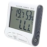 Sahkgye LCD Digital Thermometer Hygrometer Feuchtigkeitsmesser und w/Wired Temperatur mit externem Sensor Weiss