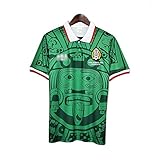 DIWEI Herren Rugby-Trikot, WM 1998 Mexiko Fußball T-Shirt, Heim/Auswärts Retro National Football Match Training Polo-Shirt Green-L