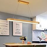 RIVILA Kronleuchter Modernes LED-Licht Dimmbar 40W Küchenbeleuchtung Höhenverstellbare Deckenleuchte Lampenschirm Oval Rechteckige Deckenleuchte für Wohnzimmer Esszimmer