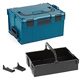 Bosch Sortimo L-BOXX 238 Größe 3 blaugrün | mit Einhängeeinsatz schwarz | Professioneller Werkzeugkoffer erweiterbar | Ideale Werkzeug Aufbewahrung