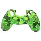 VORCOOL Silikon Schutzhülle Gehäuse für PS4 Controller (Camouflage Grün)