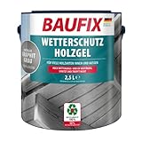 BAUFIX 0880869703 Wetterschutz-Holzgel Holzlasuren & Holzpflege, graphitgrau metallic
