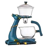BEIEM Teekanne aus Glas mit Hirschmotiv, türkisches Teesieb für Kaffee, Teekanne aus Glas, hitzebeständig, Puer für Tee, Kaffee, Herstellung
