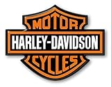3D Resin Stickers Emblem Logo für Motorrad Tank Kompatibel mit Harley Davidson 95x70 Orange