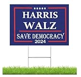Harris Walz Hofschild | Kamala Harris Tim Waltz 2024 Rasenschild | Harris For President 2024 Schild | 45,7 x 30,5 cm Wellkunststoff | inkl. H-Pfahl | doppelseitig