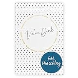 bsb Dankeschön Karte - Dankeskarten in 11,5 x 17,0 cm - schöne Karte Danke mit Kreis-Schrift Motiv - liebevolle Danke-Karte - Dankeskarten Hochzeit & Co. - Danke Karten mit Umschlag