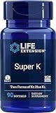 Life Extension, Super K, mit weiterentwickeltem K2 Komplex und Vitamin K1 und K2, hochdosiert, 90 Kapseln